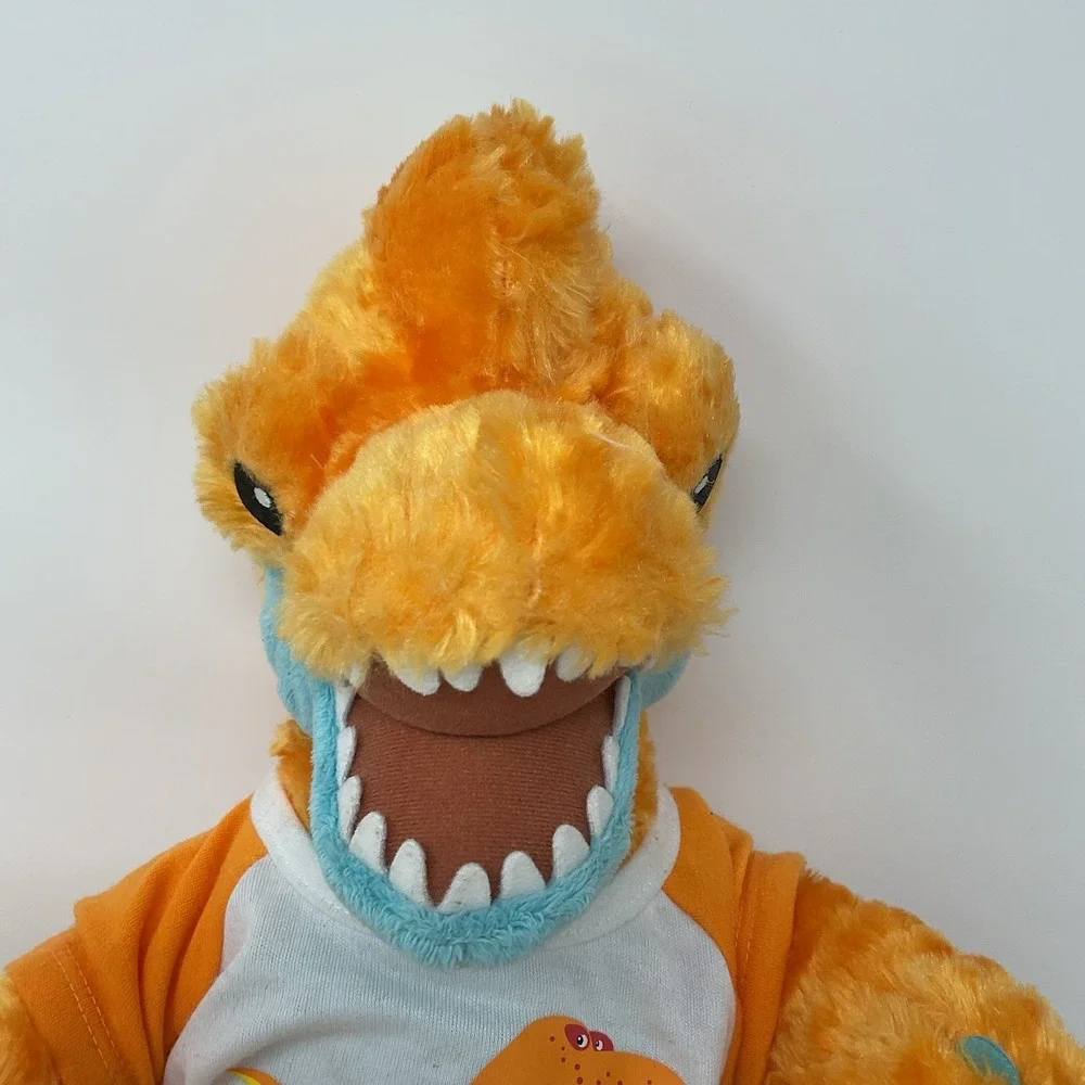 Build A Bear Workshop Dinosaur Orange Blue Stuffed Plush Shirt Shorts Outfit
